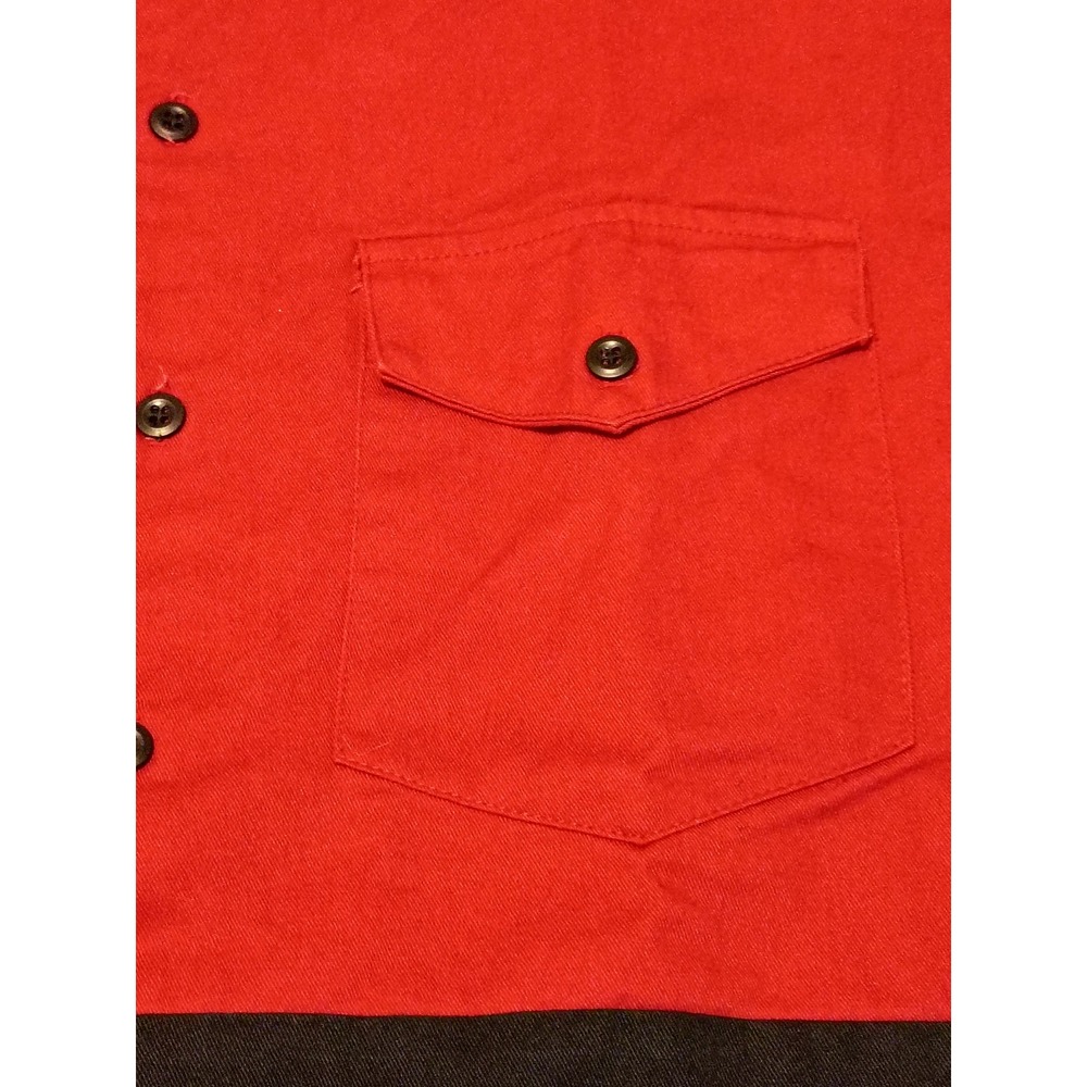 Vitage 90's Habeeb Brand Mens Colorblock Western Cowboy Shirt Band Collar Medium - Picture 2 of 11